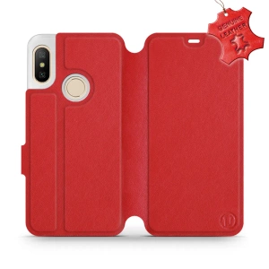 Phone Case Xiaomi Mi A2 Lite - Design Red Leather