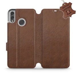 Etui ze skóry naturalnej do Huawei Honor 8X - wzór Brown Leather