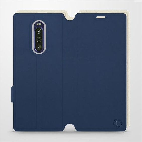 Hülle für Sony Xperia 1 - Farbe Marineblau mit Platin