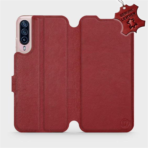 Phone Case HTC Desire 22 Pro - Design Dark Red Leather