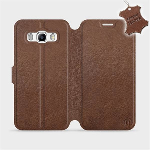 Etui ze skóry naturalnej do Samsung Galaxy J5 2016 - wzór Brown Leather