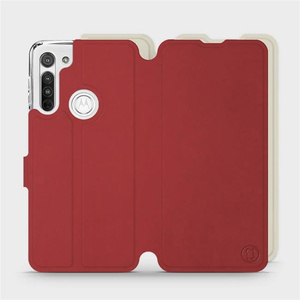 Phone Case Motorola Moto G8 - Design Dark Red with Platinum