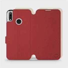 Phone Case Huawei Y7 2019 - Design Dark Red with Platinum