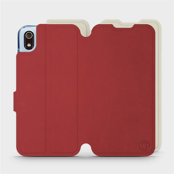 Hülle für Xiaomi Redmi 7A - Farbe Dunkelrot mit Platin