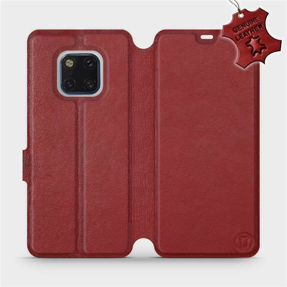 Phone Case Huawei Mate 20 Pro - Design Dark Red Leather