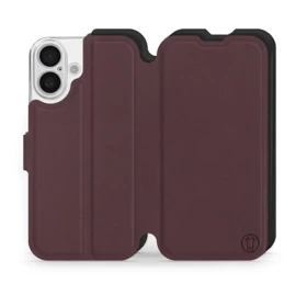 Etui Soft Touch do Apple iPhone 16 - wzór Matowy burgund z czernią
