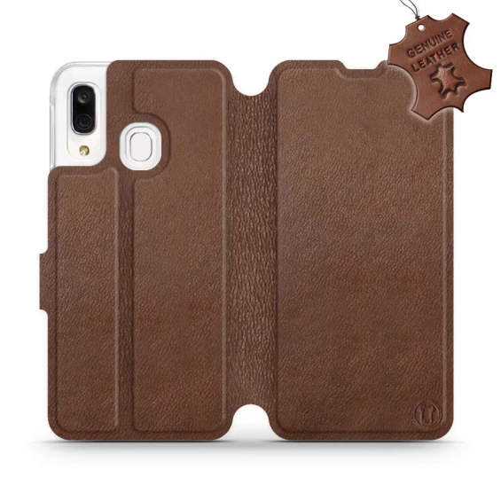 Phone Case Samsung Galaxy A40 - Design Brown Leather