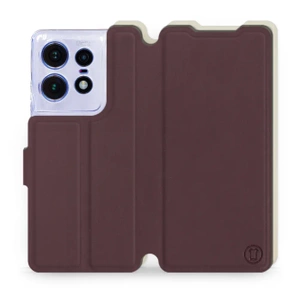 Etui Soft Touch do Motorola Edge 50 Pro - wzór Matowy burgund z platyną