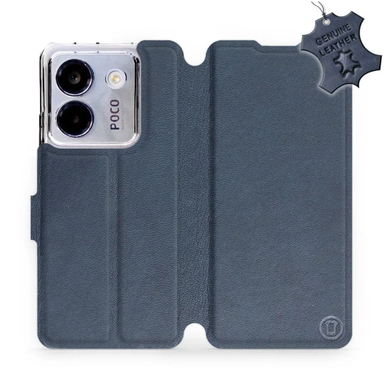 Phone Case Xiaomi POCO M7 Pro 5G - Design Blue Leather