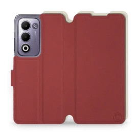 Phone Case OPPO A5m - Design Dark Red with Platinum