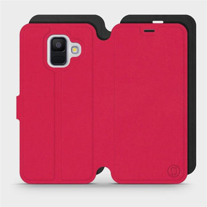 Etui Soft Touch do Samsung Galaxy A6 2018 - wzór Żywa czerwień z czernią