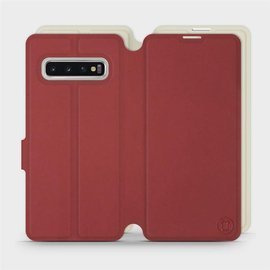 Phone Case Samsung Galaxy S10 - Design Dark Red with Platinum