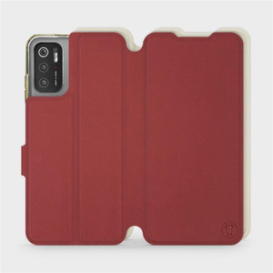 Phone Case Xiaomi Poco M3 Pro 5G - Design Dark Red with Platinum