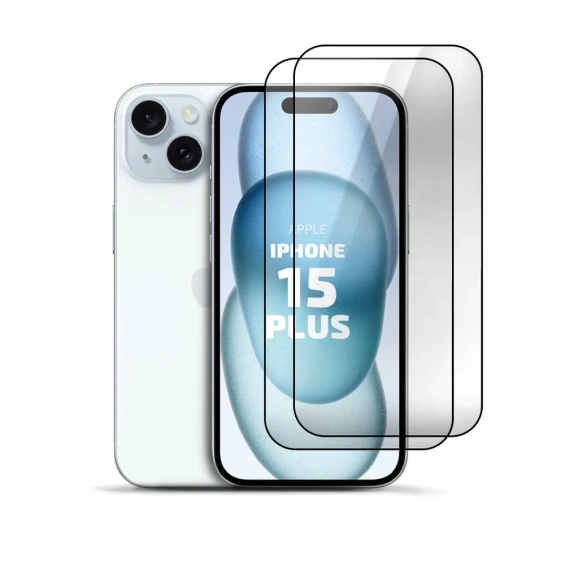 2-Pack Tempered Glass Clear for Apple iPhone 15 Plus