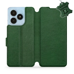 Etui ze skóry naturalnej do Realme Note 50 - wzór Green Leather