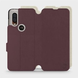 Phone Case Motorola One Vision - Design Burgundy with Platinum