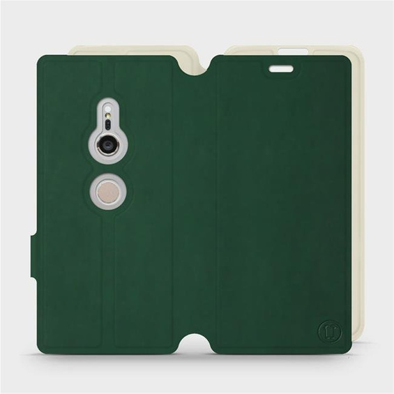 Etui Soft Touch do Sony Xperia XZ2 - wzór Miejska zieleń z platyną