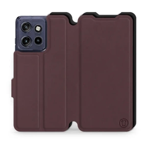 Hülle für Motorola Edge 50 Neo - Farbe Burgund mit Schwarz