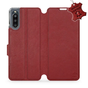 Phone Case Sony Xperia 10 IV - Design Dark Red Leather
