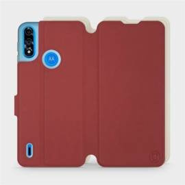 Phone Case Motorola Moto E7 Power - Design Dark Red with Platinum