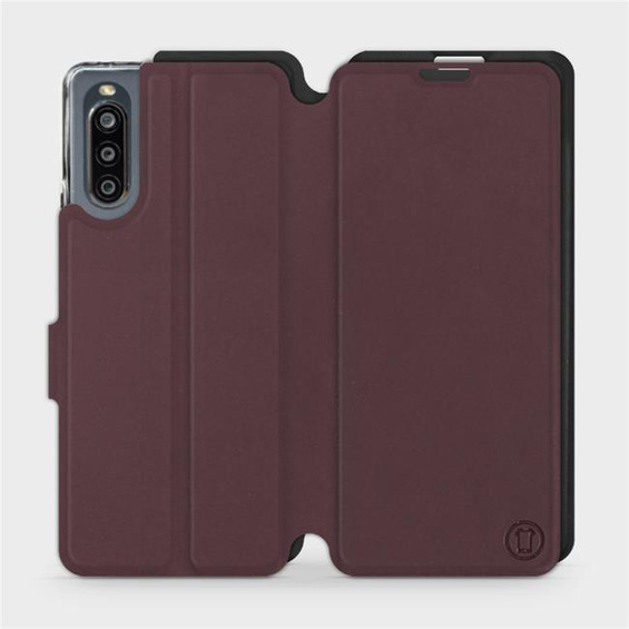 Etui Soft Touch do Sony Xperia 10 IV - wzór Matowy burgund z czernią