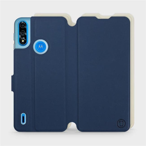 Phone Case Motorola Moto E7 Power - Design Navy with Platinum