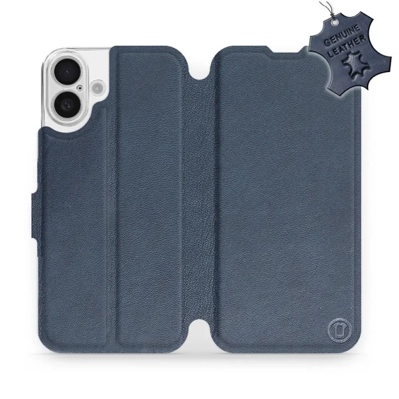 Phone Case Apple iPhone 16 Plus - Design Blue Leather