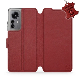 Phone Case Xiaomi 12X - Design Dark Red Leather