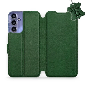 Etui ze skóry naturalnej do Samsung Galaxy A15 4G - wzór Green Leather