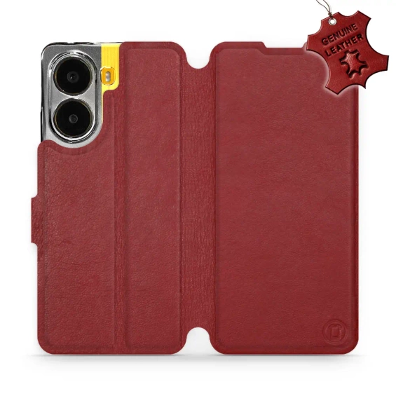 Phone Case Xiaomi POCO X7 Pro - Design Dark Red Leather