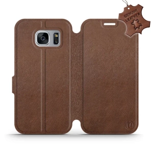 Phone Case Samsung Galaxy S7 Edge - Design Brown Leather