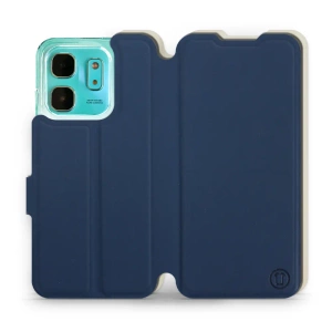 Etui Soft Touch do Infinix HOT 50i - wzór Głęboki granat z platyną