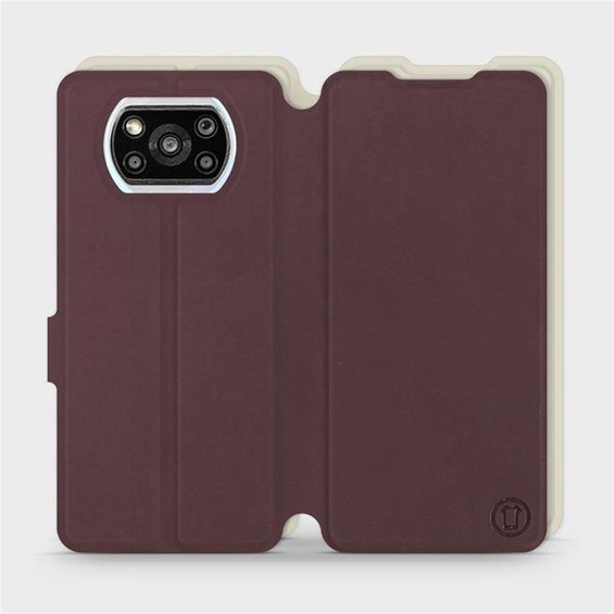 Hülle für Xiaomi POCO X3 Pro - Farbe Burgund mit Platin