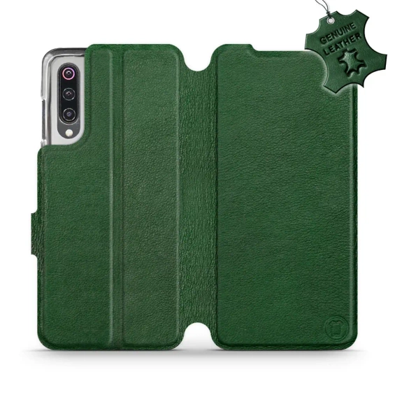 Etui ze skóry naturalnej do Xiaomi Mi 9 - wzór Green Leather