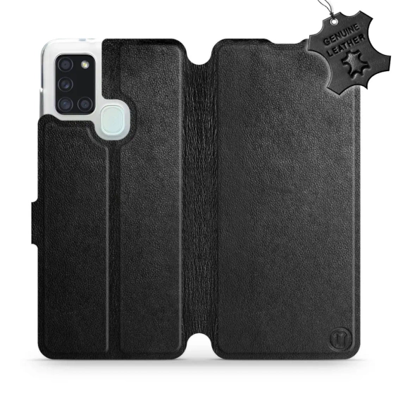 Phone Case Samsung Galaxy A21S - Design Black Leather