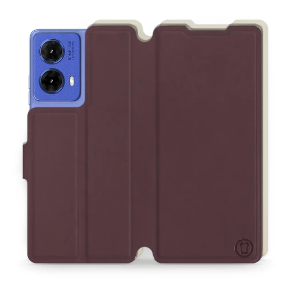 Etui Soft Touch do Motorola Moto G85 5G - wzór Matowy burgund z platyną
