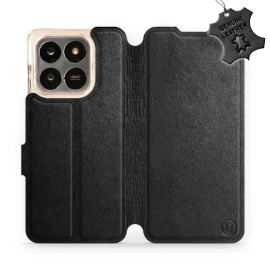 Etui ze skóry naturalnej do Huawei Honor X7d - wzór Black Leather