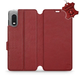 Phone Case Samsung Galaxy Xcover Pro - Design Dark Red Leather