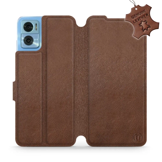 Phone Case Motorola Moto E22 - Design Brown Leather