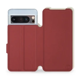 Phone Case Google Pixel 8 Pro - Design Dark Red with Platinum