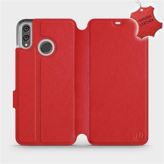 Etui ze skóry naturalnej do Huawei Honor 8X - wzór Red Leather