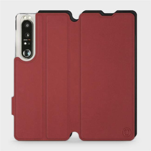 Hülle für Sony Xperia 1 III - Farbe Dunkelrot mit Schwarz