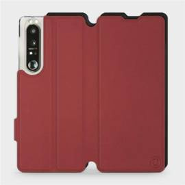 Hülle für Sony Xperia 1 III - Farbe Dunkelrot mit Schwarz