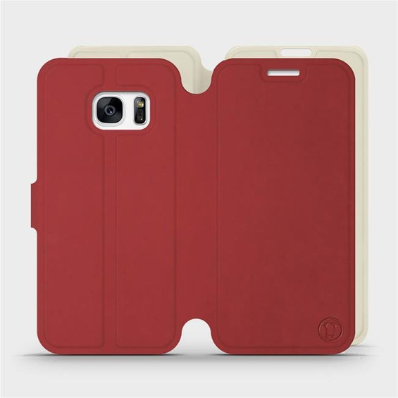 Phone Case Samsung Galaxy S7 - Design Dark Red with Platinum