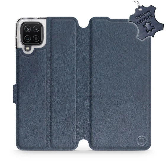 Phone Case Samsung Galaxy A12 - Design Blue Leather