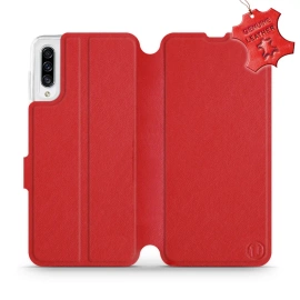 Phone Case Samsung Galaxy A30s - Design Red Leather