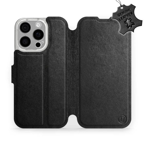 Phone Case Apple iPhone 16 Pro - Design Black Leather