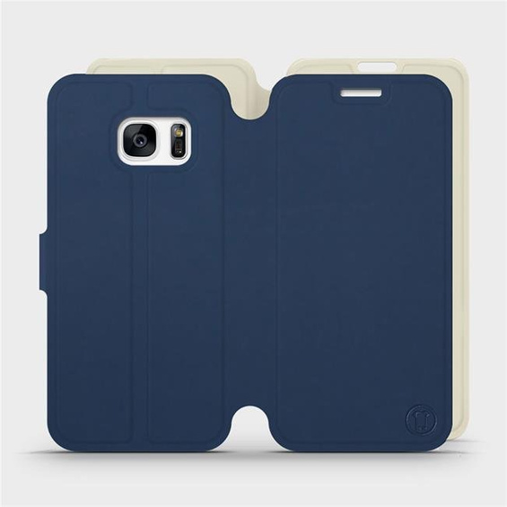 Hülle für Samsung Galaxy S7 - Farbe Marineblau mit Platin