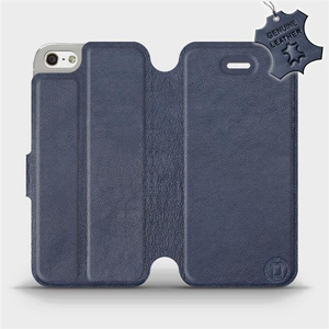 Etui ze skóry naturalnej do Apple iPhone 5s - wzór Blue Leather