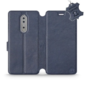 Phone Case Nokia 8 - Design Blue Leather